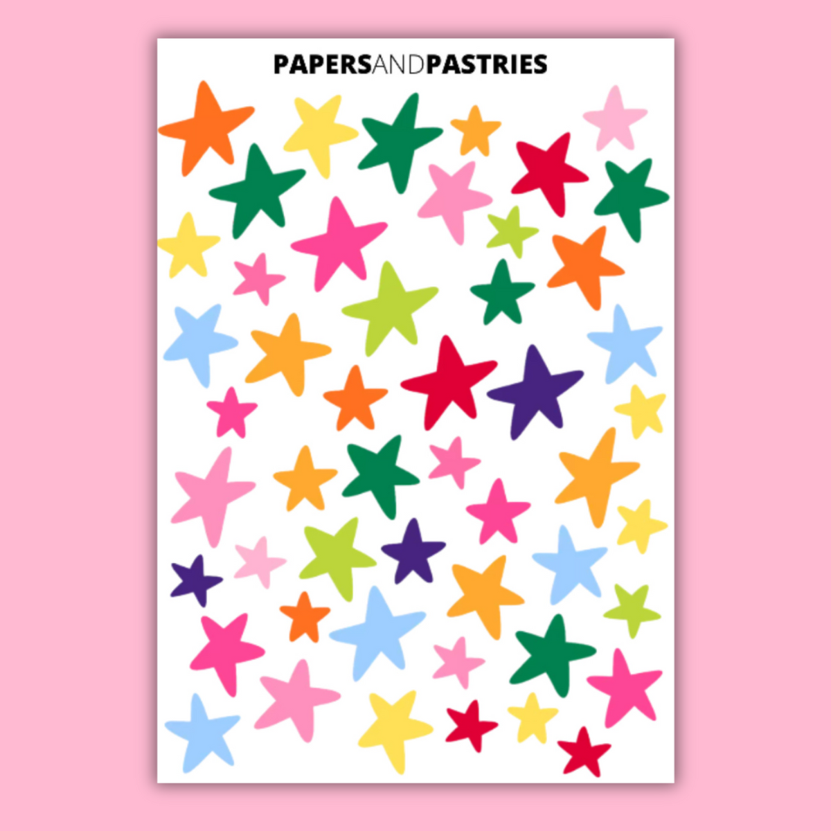 Colourful Stars Sticker Sheet