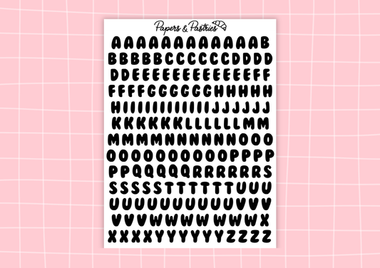 Alphabet Sticker Sheets