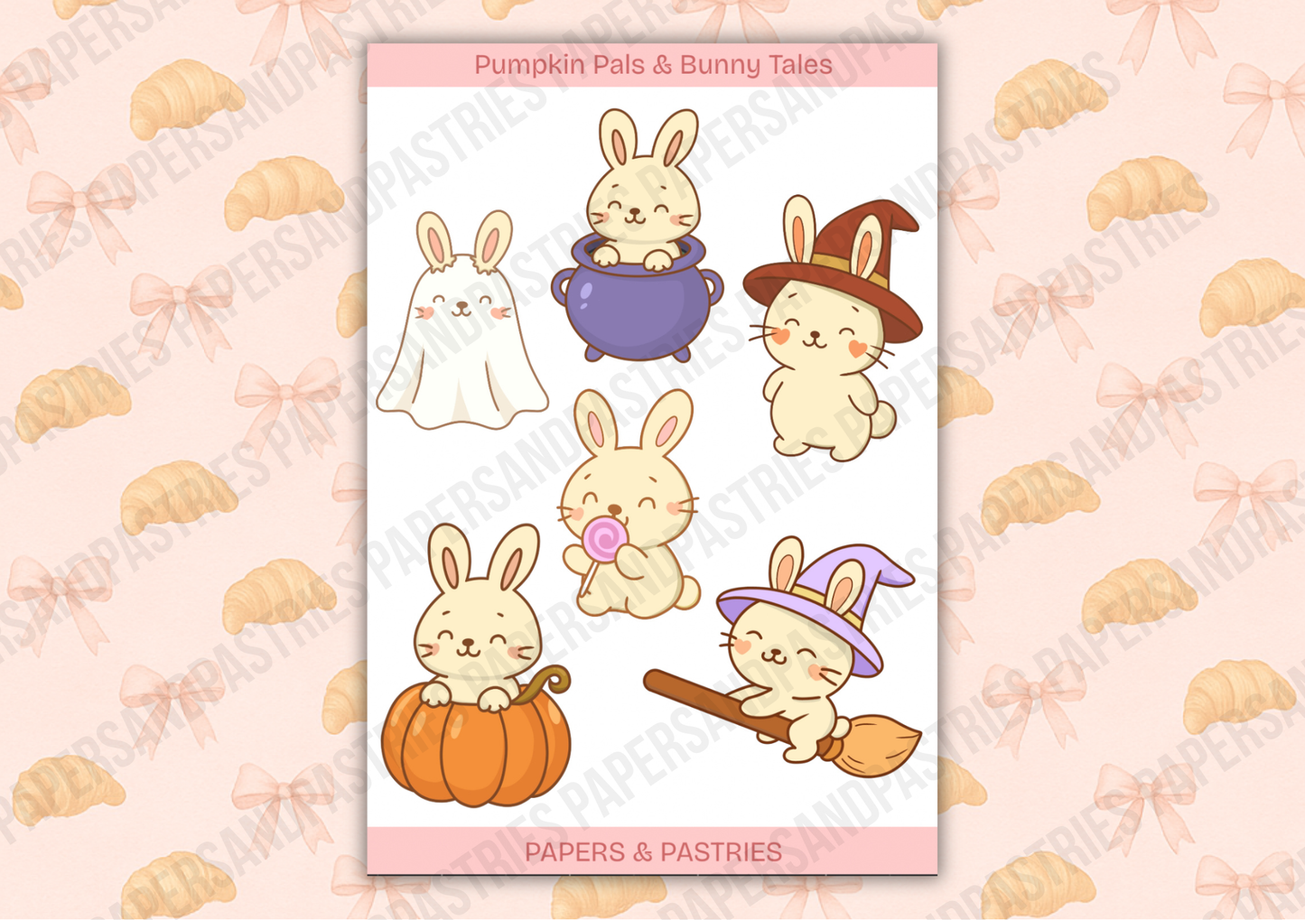 Halloween Sticker Sheet - Pumpkin Pals & Bunny Tales