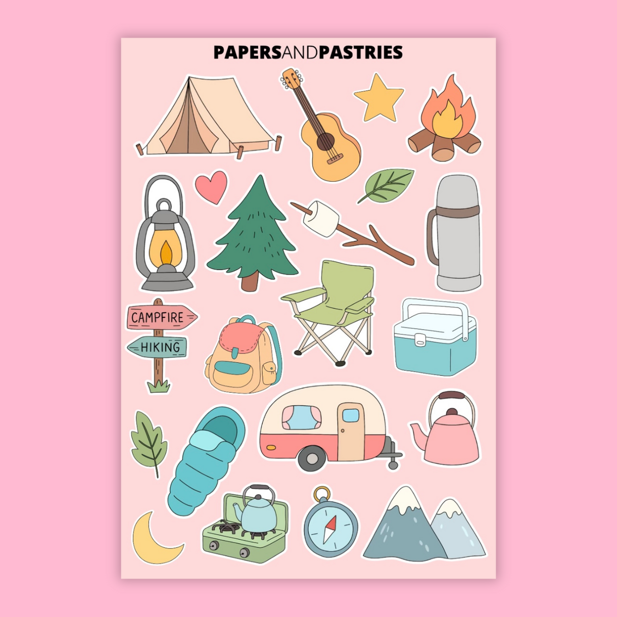 Cute Camper Sticker Sheet
