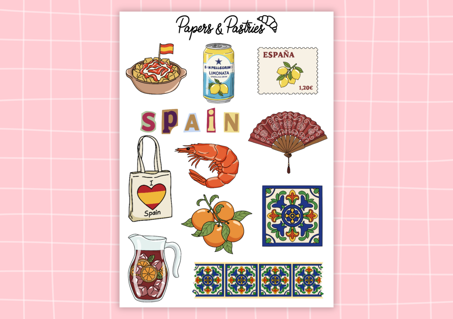 Spain Sticker Sheet