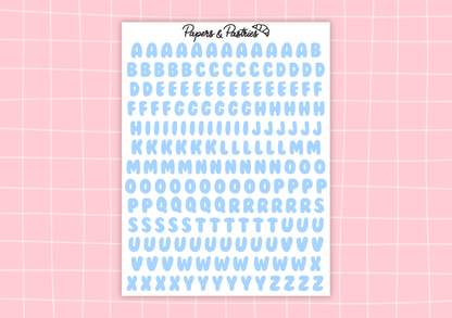 Alphabet Sticker Sheets