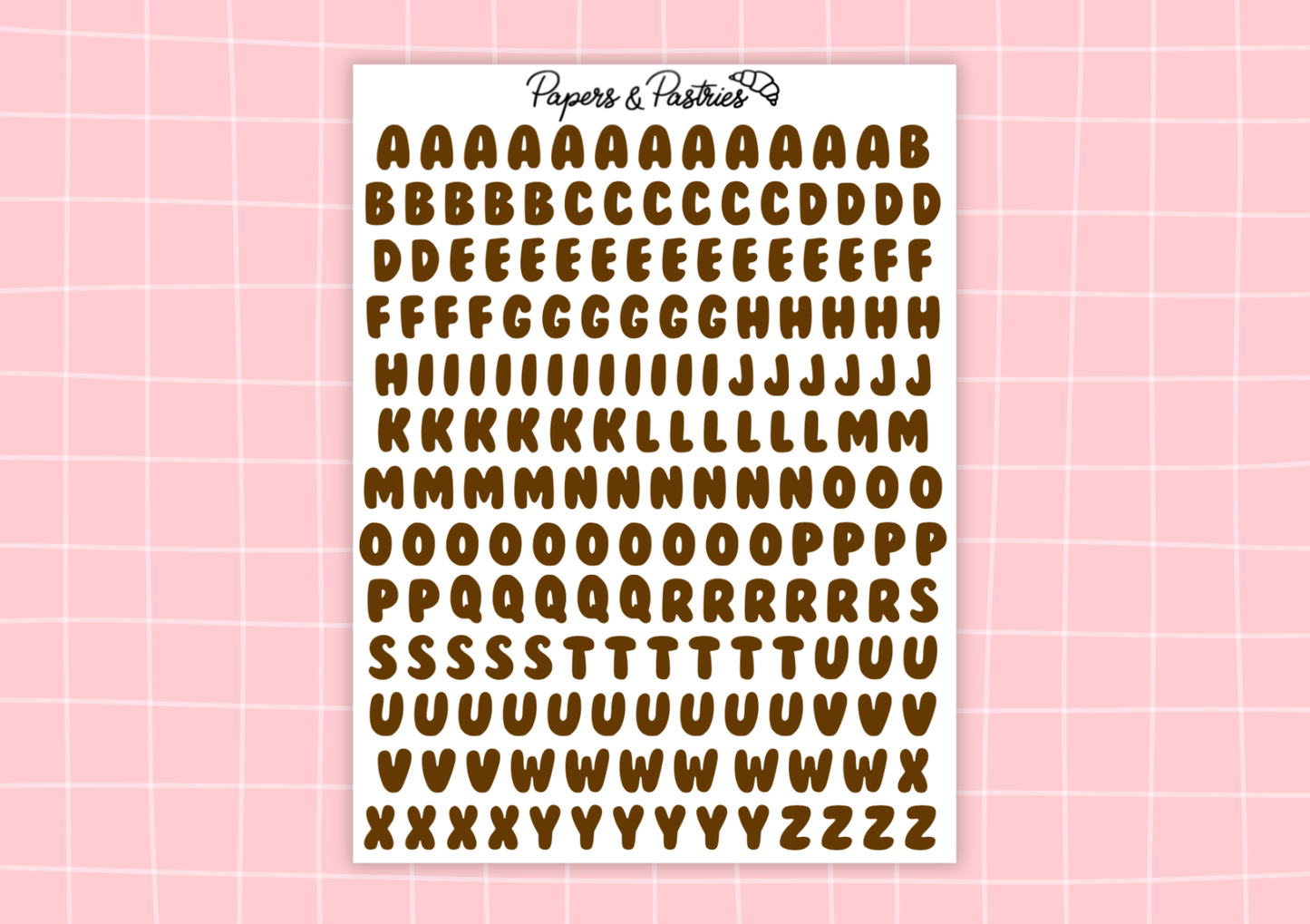 Alphabet Sticker Sheets