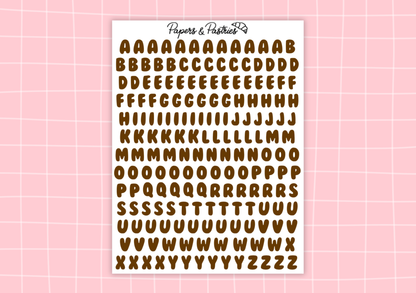 Alphabet Sticker Sheets