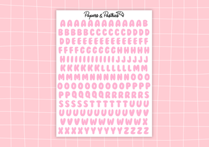 Alphabet Sticker Sheets