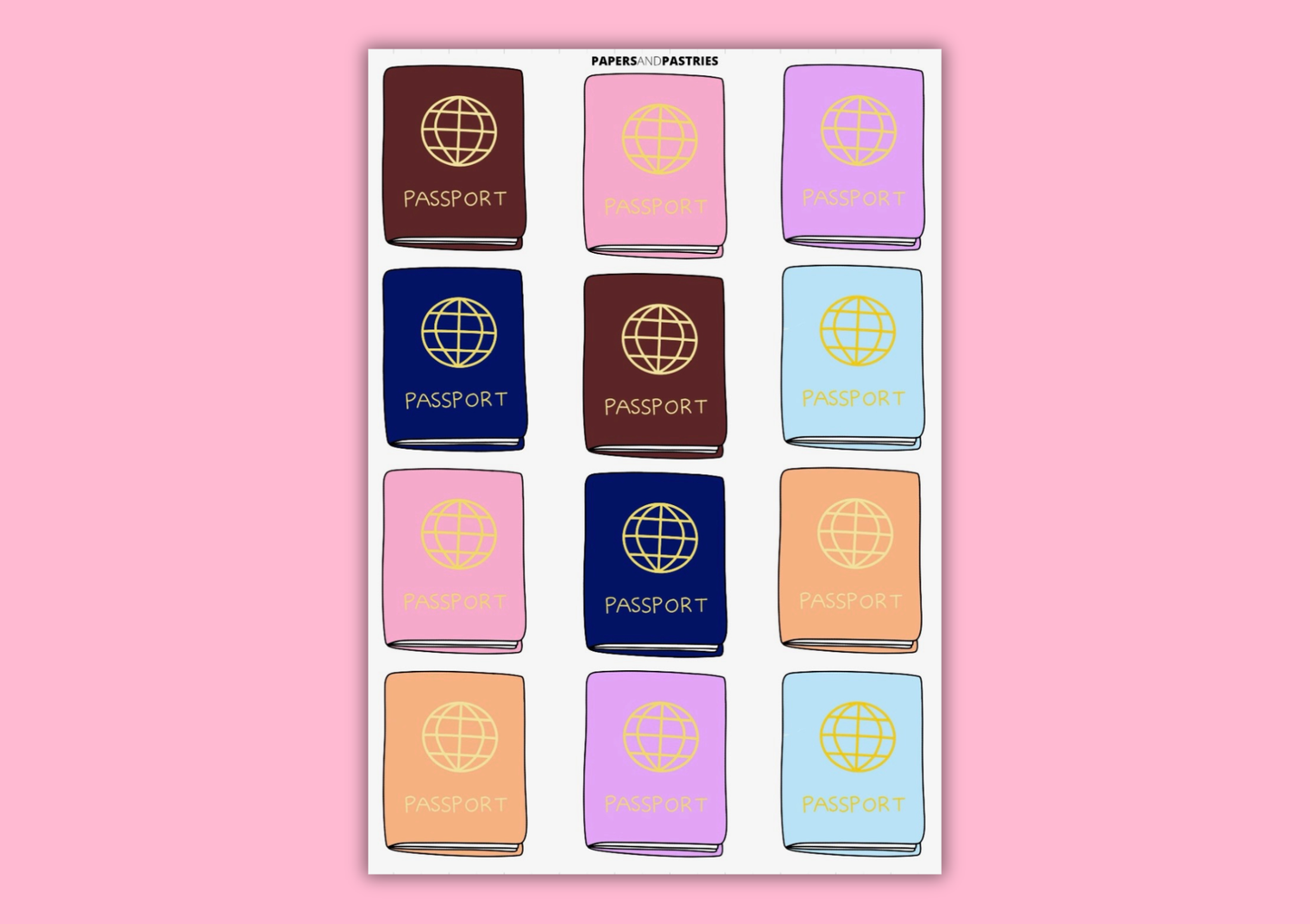 Passports Sticker Sheet