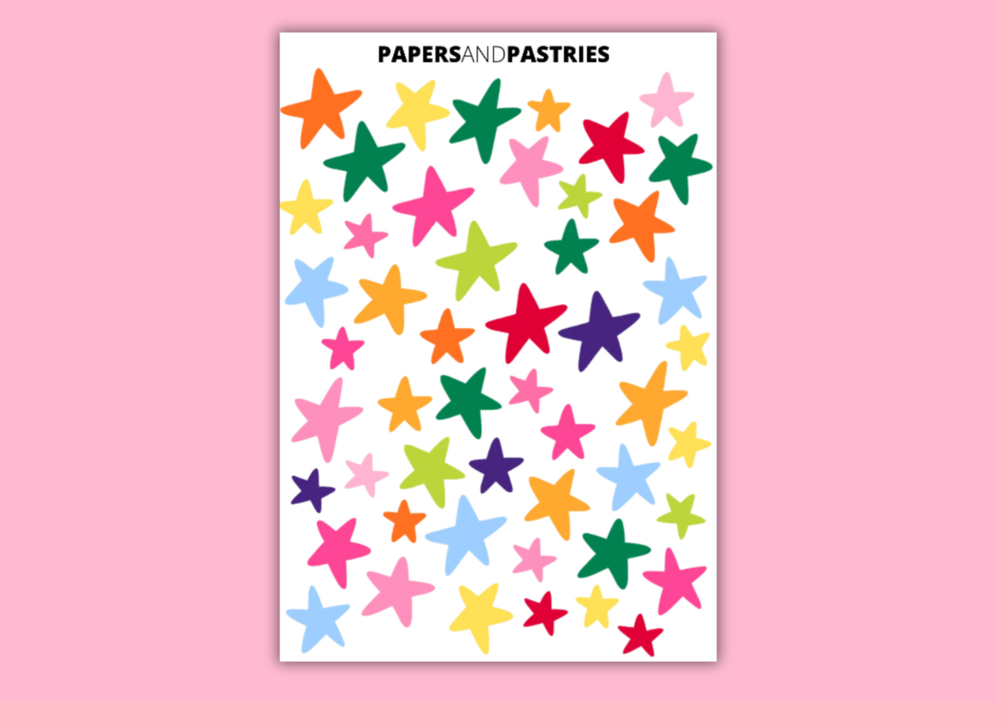 Colourful Stars Sticker Sheet