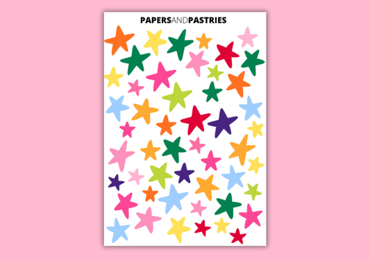 Colourful Stars Sticker Sheet