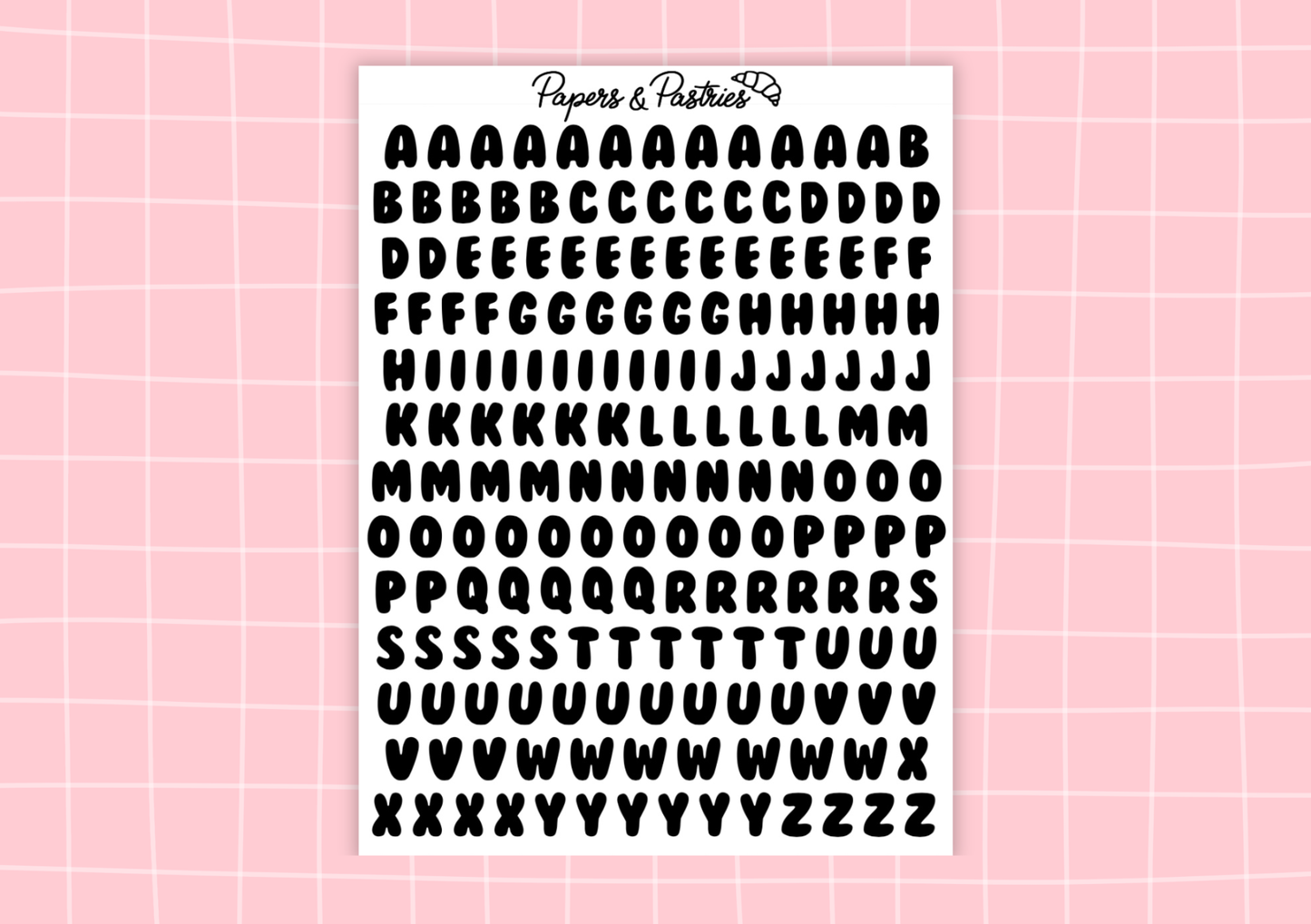Alphabet Sticker Sheets