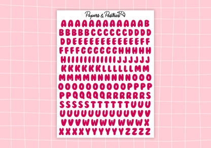 Alphabet Sticker Sheets