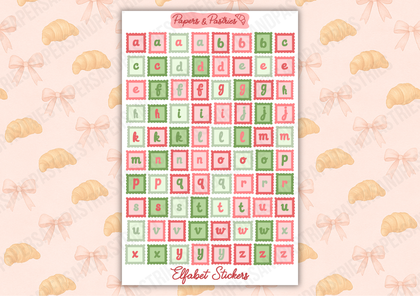 Stamp Alphabet Sticker Sheet
