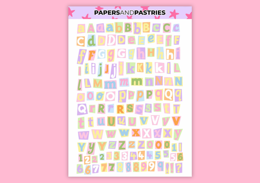 Pastel Ransom Sticker Sheet