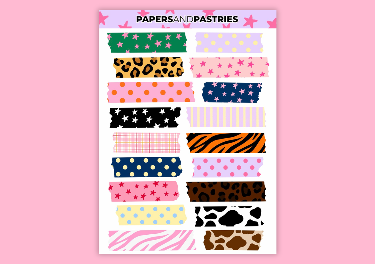 Washi Tape Sticker Sheet